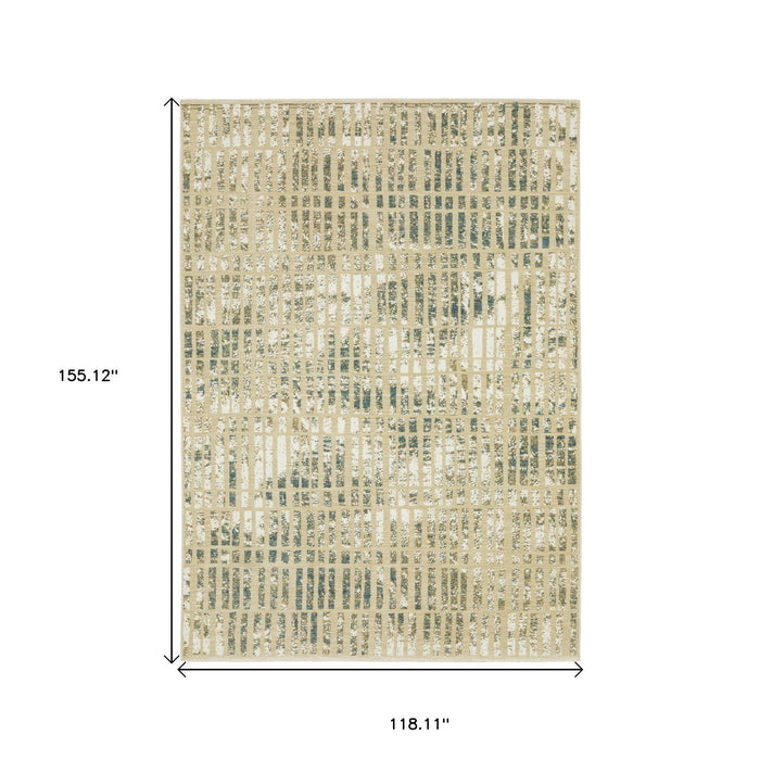 10' X 13' Geometric Area Rug - Beige And Blue