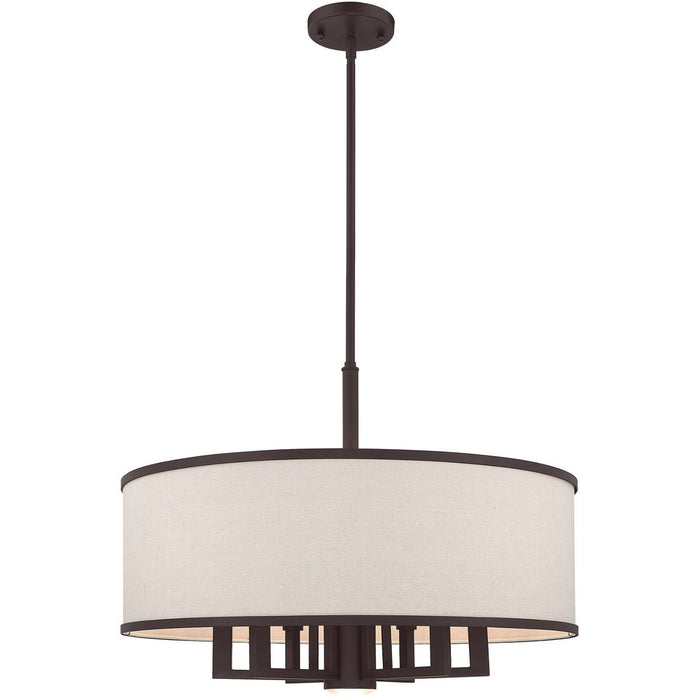 20'' Seven Light Dimmable Chandelier With Shades - Bronze