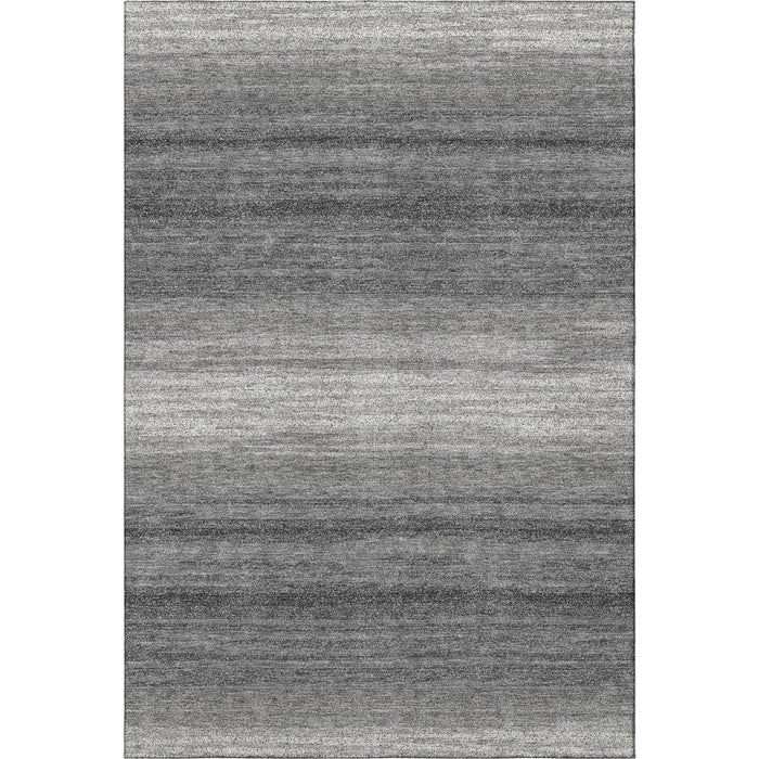 10' X 14' Striped Washable Area Rug With UV Protection (681119) - Gray / Silver