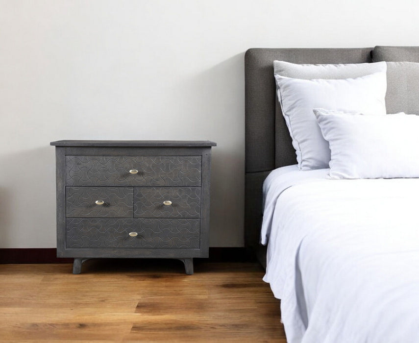 Four Drawer Nightstand - Gray