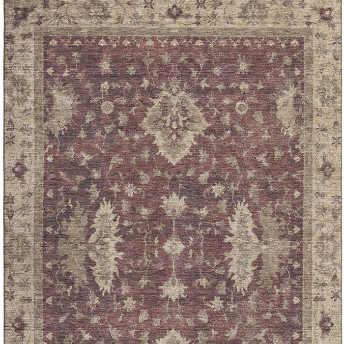 10' X 14' Oriental Washable Area Rug With UV Protection (699710) - Burgundy / Beige