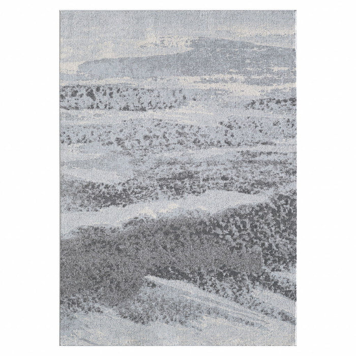 10' x 13' Abstract Mist Modern Area Rug - Blue Gray
