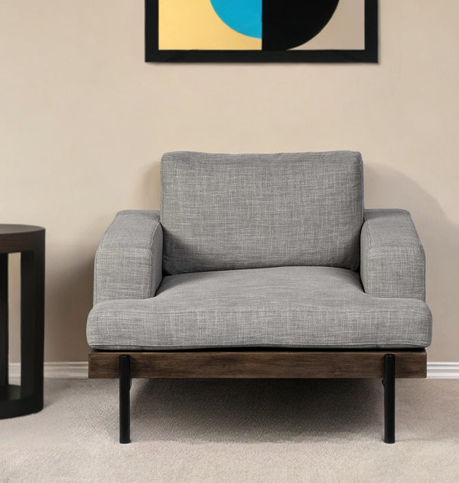 Fabric Club Chair - Gray And Black