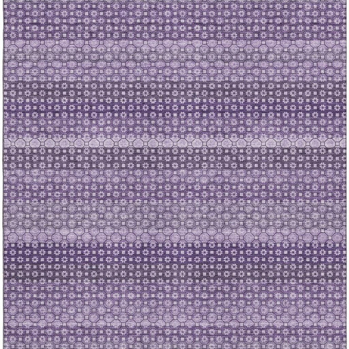 10' X 14' Striped Washable Area Rug With UV Protection (693600) - Lavender / Lilac