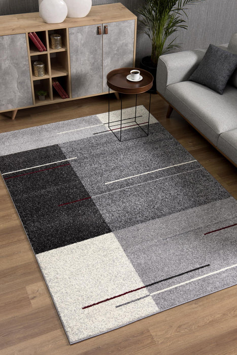 7.8' x 10.5' Modern Geometric Area Rug - Gray