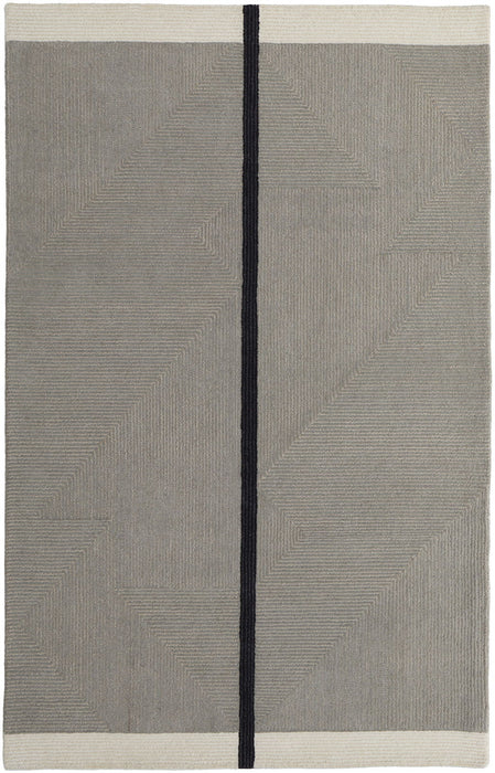 5' x 8' Abstract Geometric Hand Tufted Area Rug - Brown And Black