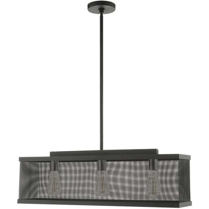 18'' Three Light Dimmable Chandelier With Shades - Black