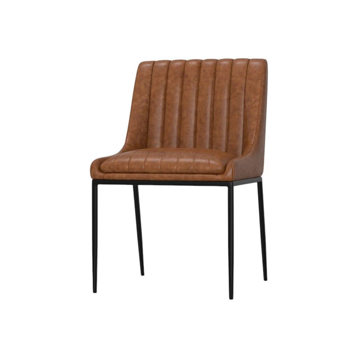 Wood Dining Parsons Chairs (Set of 2) - Tan / Black