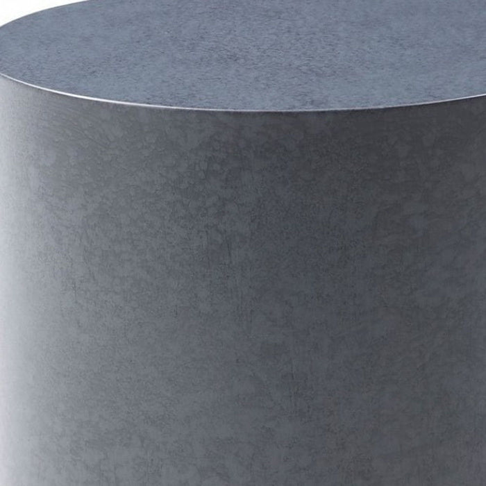 Galvanized Metal Round End Table - Antiqued Copper And Gray