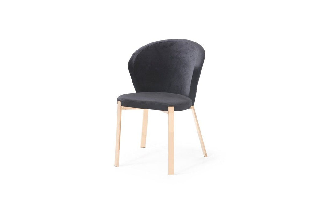 Velvet Wing Back Dining Side Chairs (Set of 2) - Black