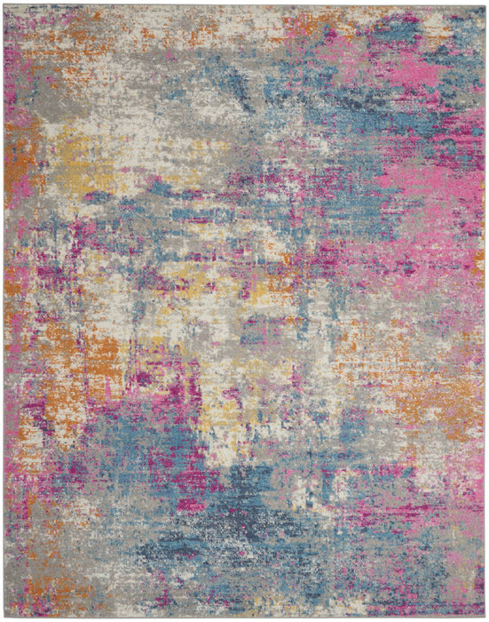 6' X 9' Abstract Area Rug (550264) - Ivory / Blue / Yellow