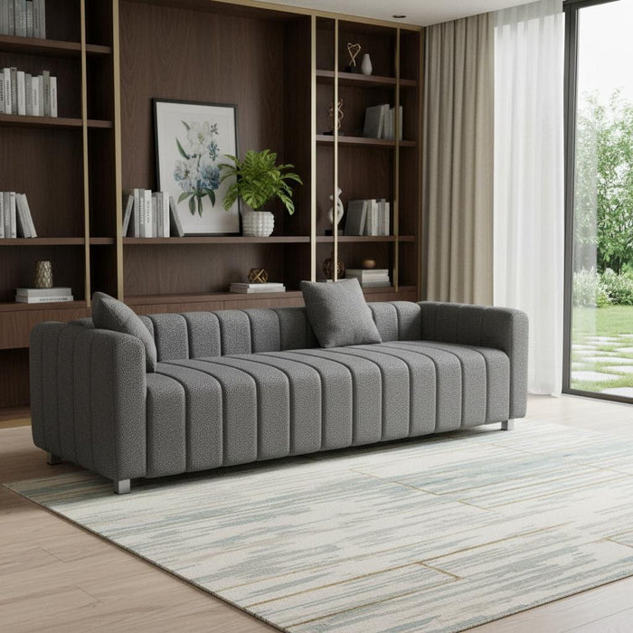 30" Fabric Modular Sofa With Black Legs - Gray