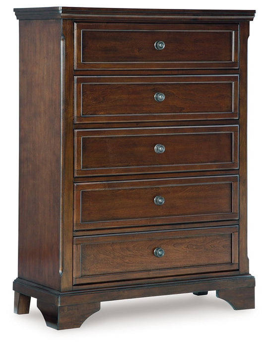 Trellington - Five Drawer Chest - Brown