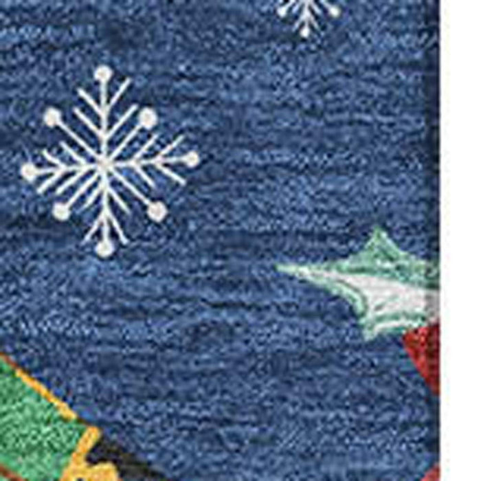 10' X 14' Abstract Geometric Washable Area Rug With UV Protection (702038) - Navy Blue / Red / Black