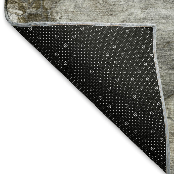 10' X 14' Abstract Washable Area Rug With UV Protection (692697) - Taupe / Ivory / Gray