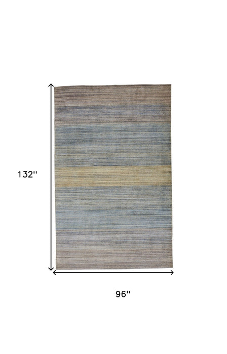 8' x 11' Ombre Hand Woven Area Rug - Blue Purple And Tan