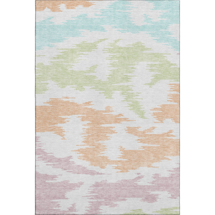 10' X 14' Transitional Abstract Washable Area Rug With UV Protection - White