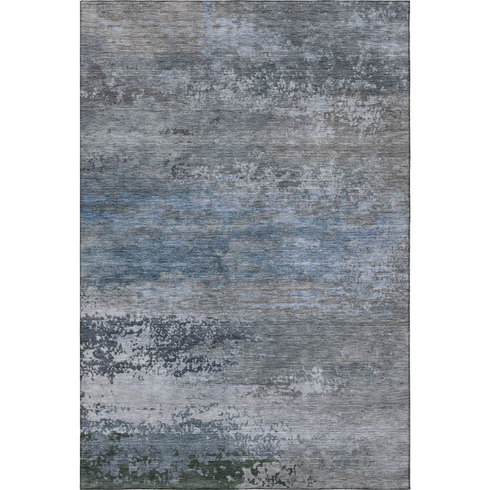 10' X 14' Abstract Washable Area Rug With UV Protection (717110) - Pewter / Charcoal