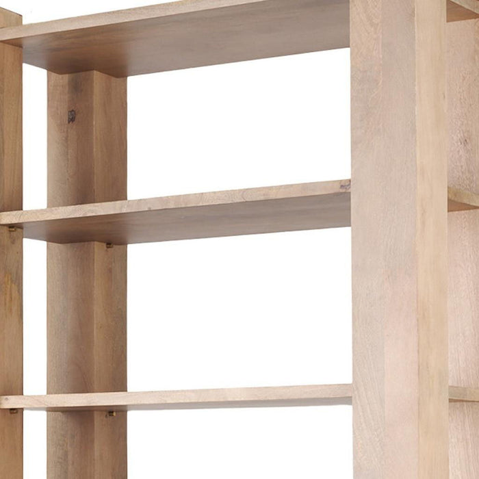 Four Tier Bookcase With Two Doors - Natural
