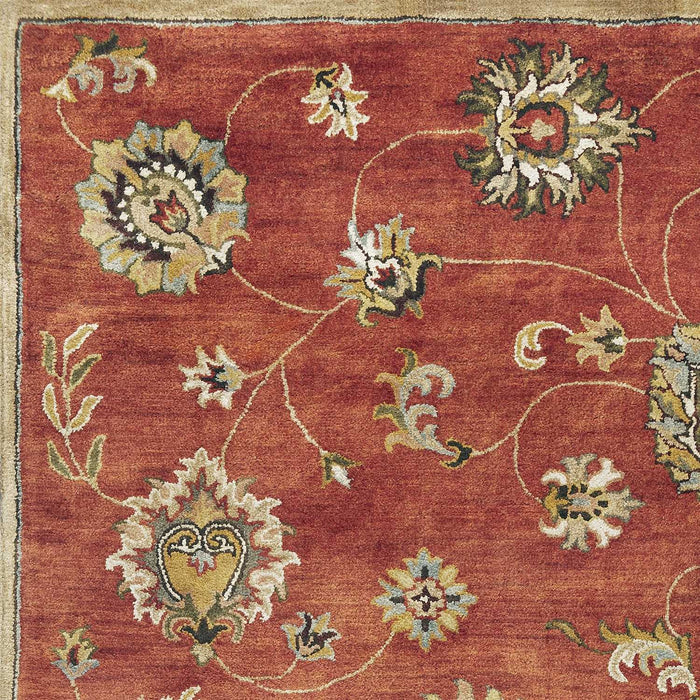 9' x 13' Wool Handmade Area Rug - Sienna Orange