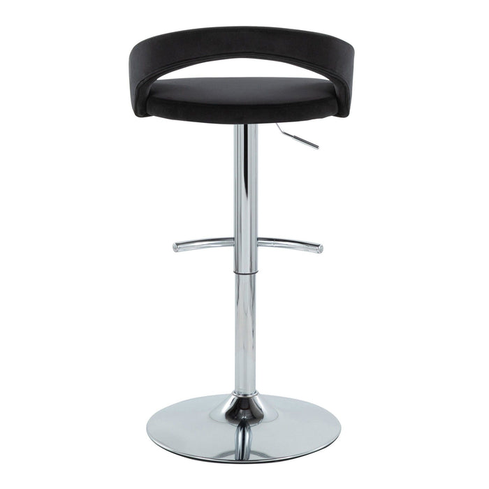 Grotto - Upholstered Adjustable Barstool - Chrome Metal Base