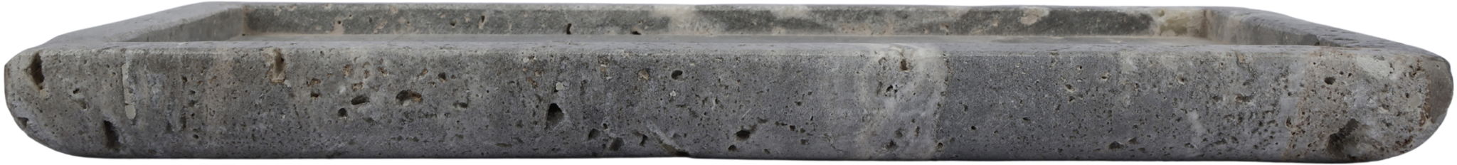 Meridian Furniture Nolan genuine travertine tray with natural stone surface and sleek edge design, ideal for serving or decor.