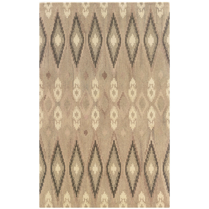 10' X 13' Wool Abstract Hand Tufted Area Rug - Beige / Ivory