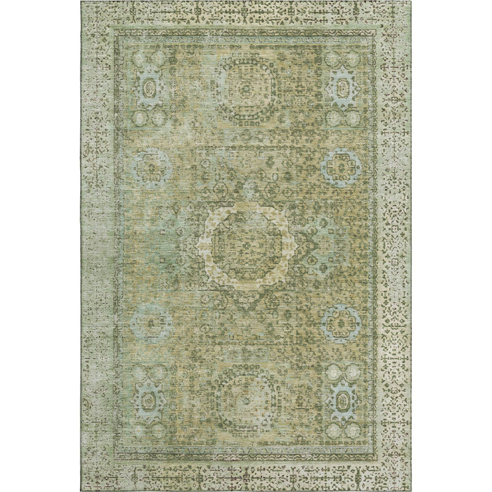 10' X 14' Oriental Washable Area Rug With UV Protection (699794) - Sage / Gray