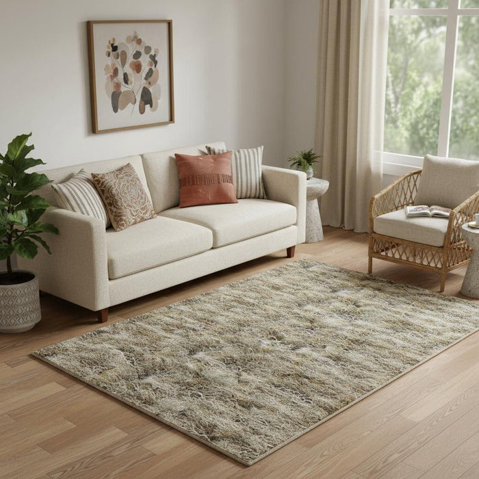 5' X 8' Abstract Hand Tufted Area Rug (722186) - Blue / Ivory