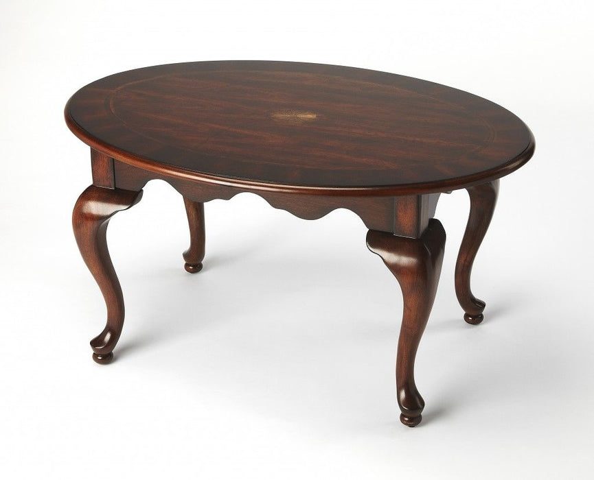 Traditional Traditional Oval Coffee Table - Cherry