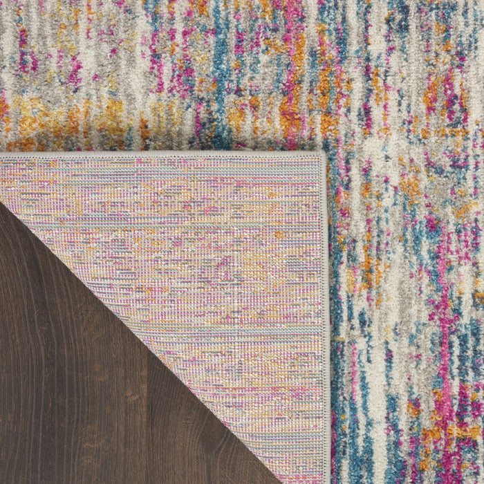 9' x 12' Abstract Power Loom Polypropylene Area Rug - Ivory