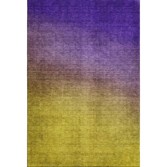 9' X 12' Ombre Washable Area Rug With UV Protection (650403) - Purple / Blue / Gold