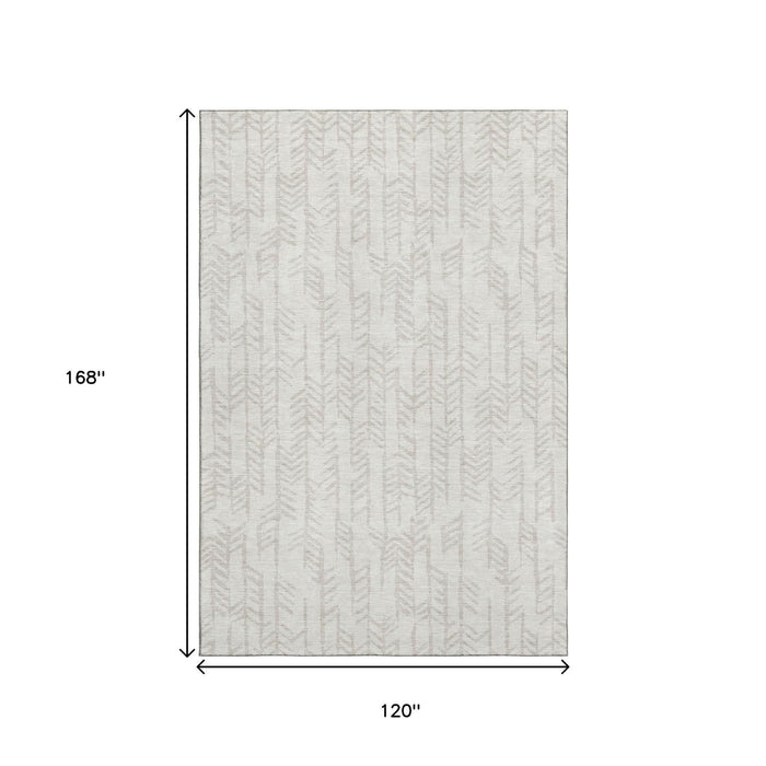 10' X 14' Tribal Washable Area Rug With UV Protection (672062) - Ivory / Beige