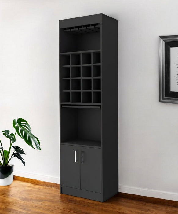Bar Cabinet With Eighteen Shelves - Black