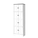 Giga tall accent storage cabinet with 8 doors and 4 shelves, wall-mounted for living room, kitchen, or office storage.