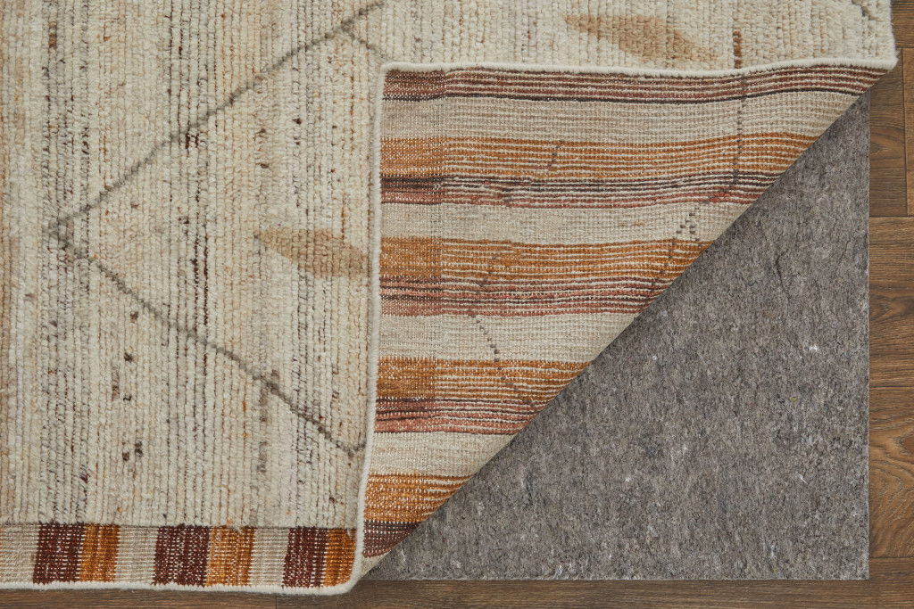 8' X 12' Wool Moroccan Hand Knotted Area Rug (567291) - Ivory / Tan