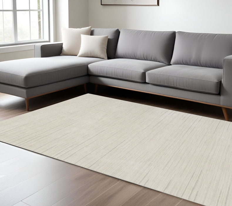 8' X 10' Abstract Polypropylene Material Area Rug - Ivory
