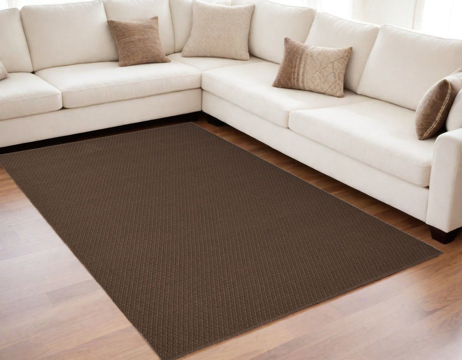5' x 8' Hand Woven Polypropylene Area Rug - Brown