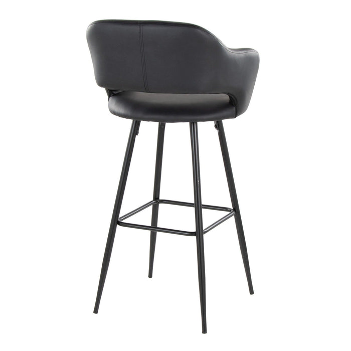 Margarite - 30" Fixed-Height Barstool - Black Metal (Set of 2)