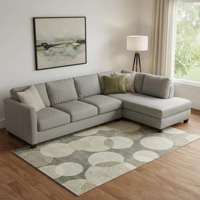10' X 14' Geometric Washable Area Rug With UV Protection (700187) - Taupe / Beige
