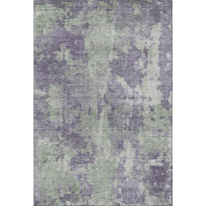 10' X 14' Abstract Washable Area Rug With UV Protection (649846) - Purple / Ivory