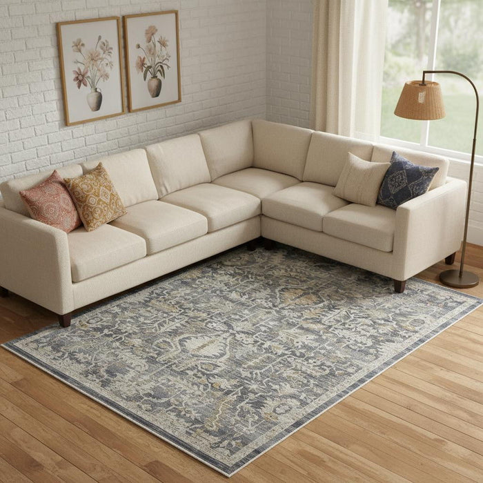 8' X 10' Oriental Area Rug (546566) - Blue / Ivory
