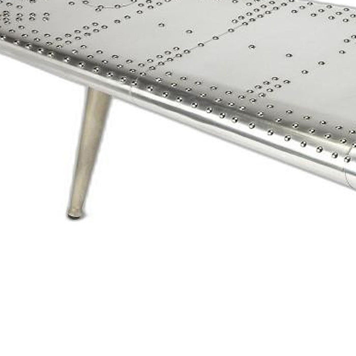 Aluminum And Metal Coffee Table - Silver