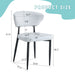 Set of four Giga minimalist ergonomic dining chairs with curved backs, modern design, lightweight frame, and comfortable seating.