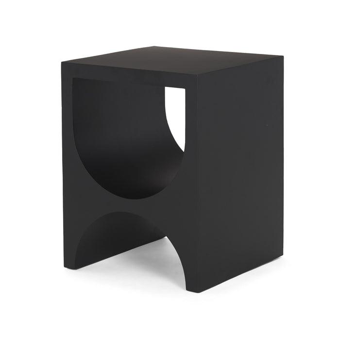 Iron Square Sled End Table - Black