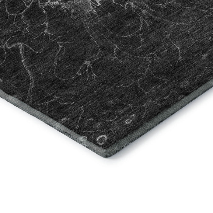 10' X 14' Abstract Washable Area Rug With UV Protection (654560) - Charcoal / Silver