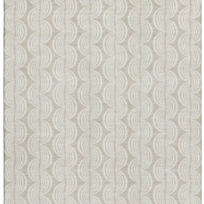 10' X 14' Ogee Washable Area Rug With UV Protection (682679) - Beige / Ivory