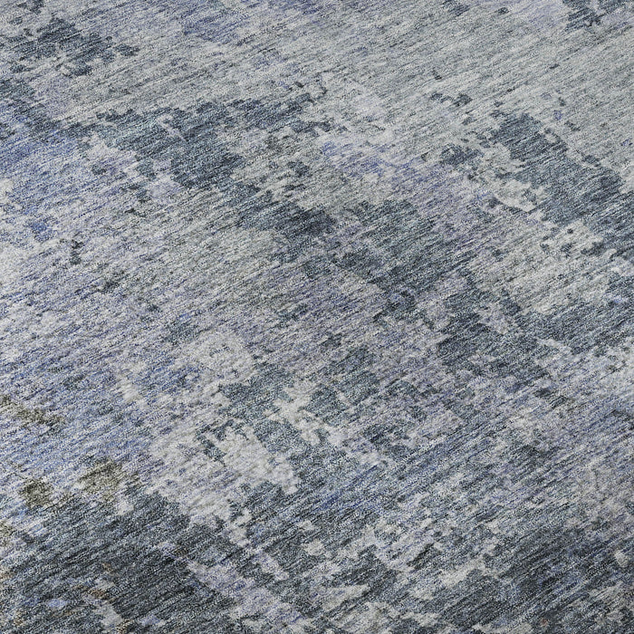 10' X 14' Abstract Washable Area Rug With UV Protection (687961) - Blue / Gray