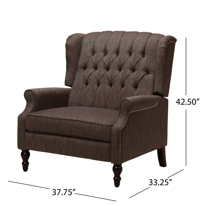 Dunham - Contemporary Fabric Tufted Oversized Pushback Recliner