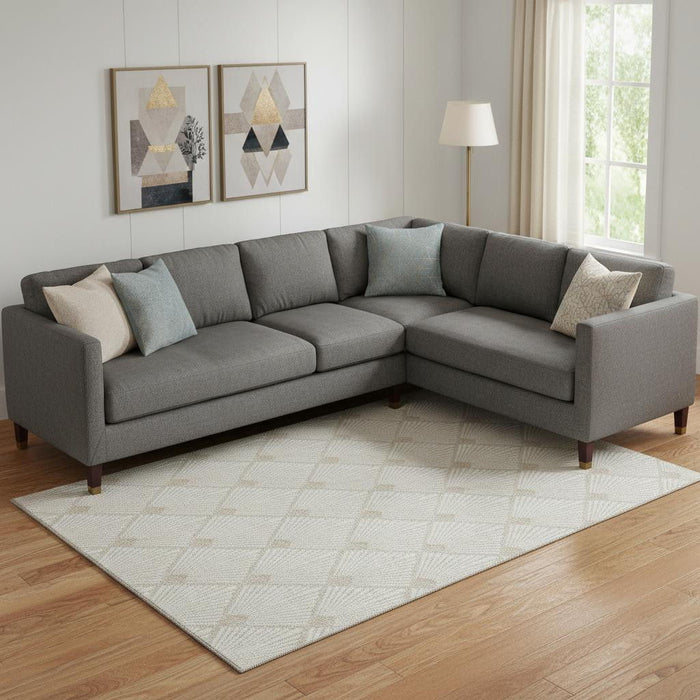 10' X 14' Abstract Geometric Washable Area Rug With UV Protection (672695) - Ivory / Beige